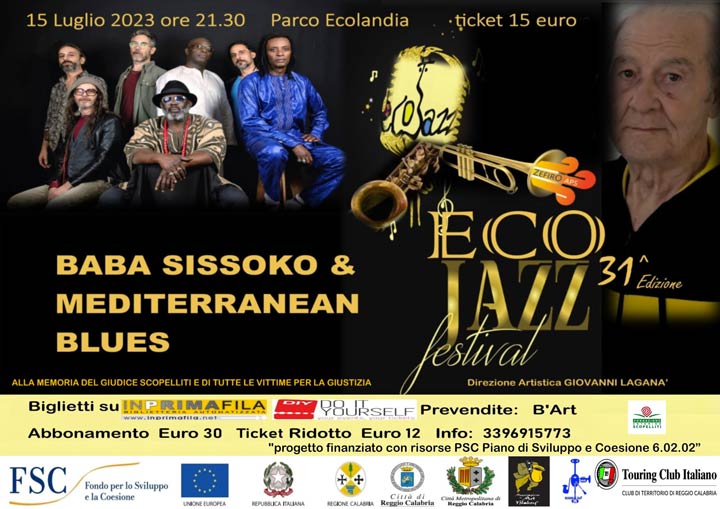 Ecojazz Festival, sabato il concerto di Baba Sissoko & Mediterranean Blues
