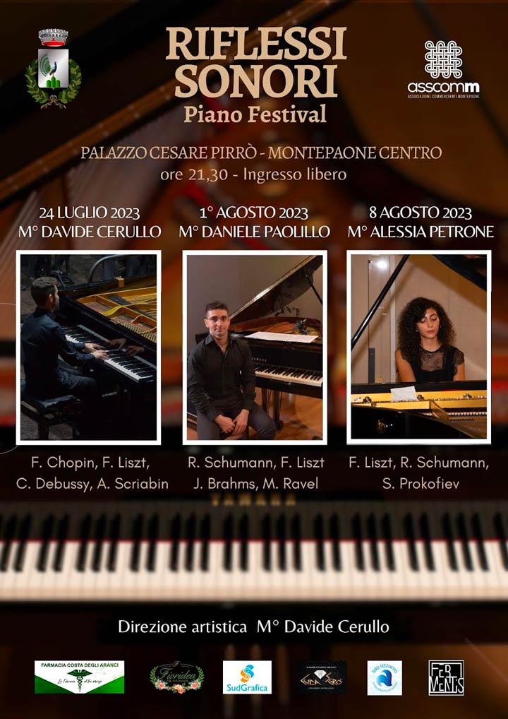 Il 24 luglio al via il Festival pianistico "Riflessi sonori"