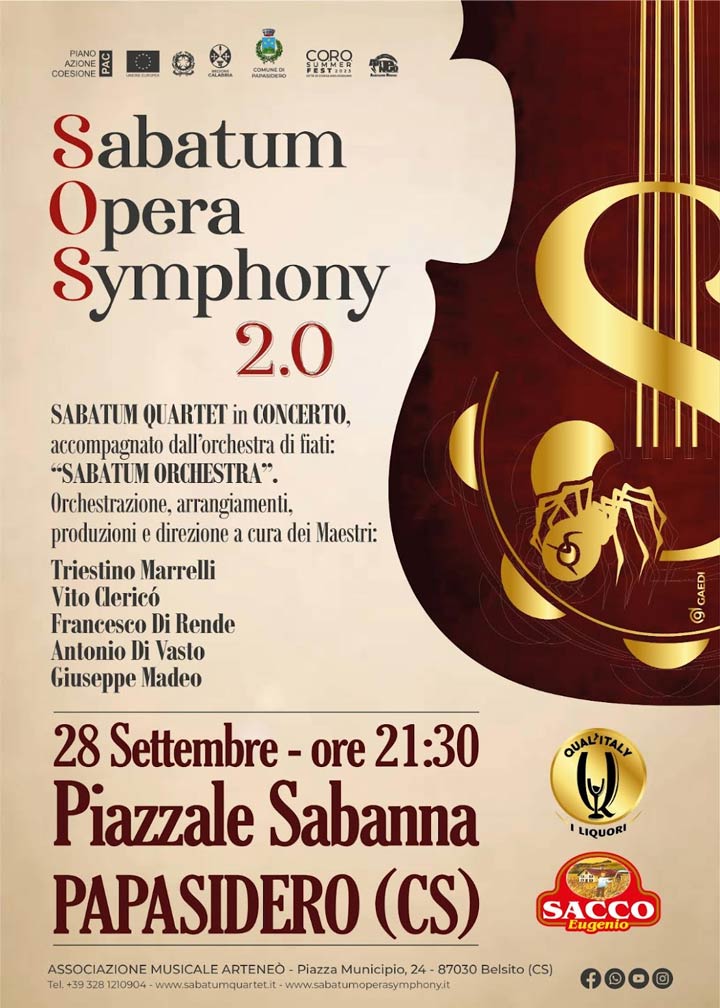 Il 28 settembre il concerto del Sabatum Opera Symphony