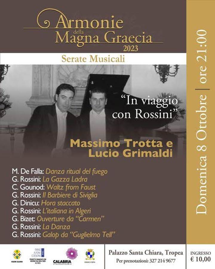 Domenica il concerto del duo pianistico Trotta-Grimaldi