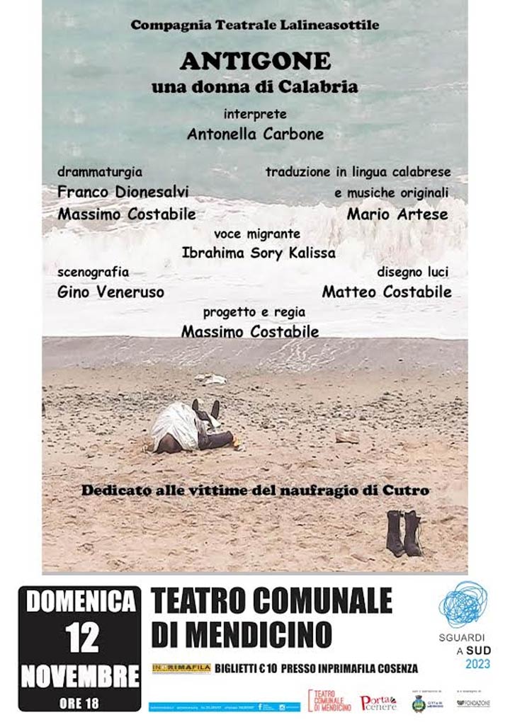Il 12 novembre in scena "Antigone – Una donna di Calabria"