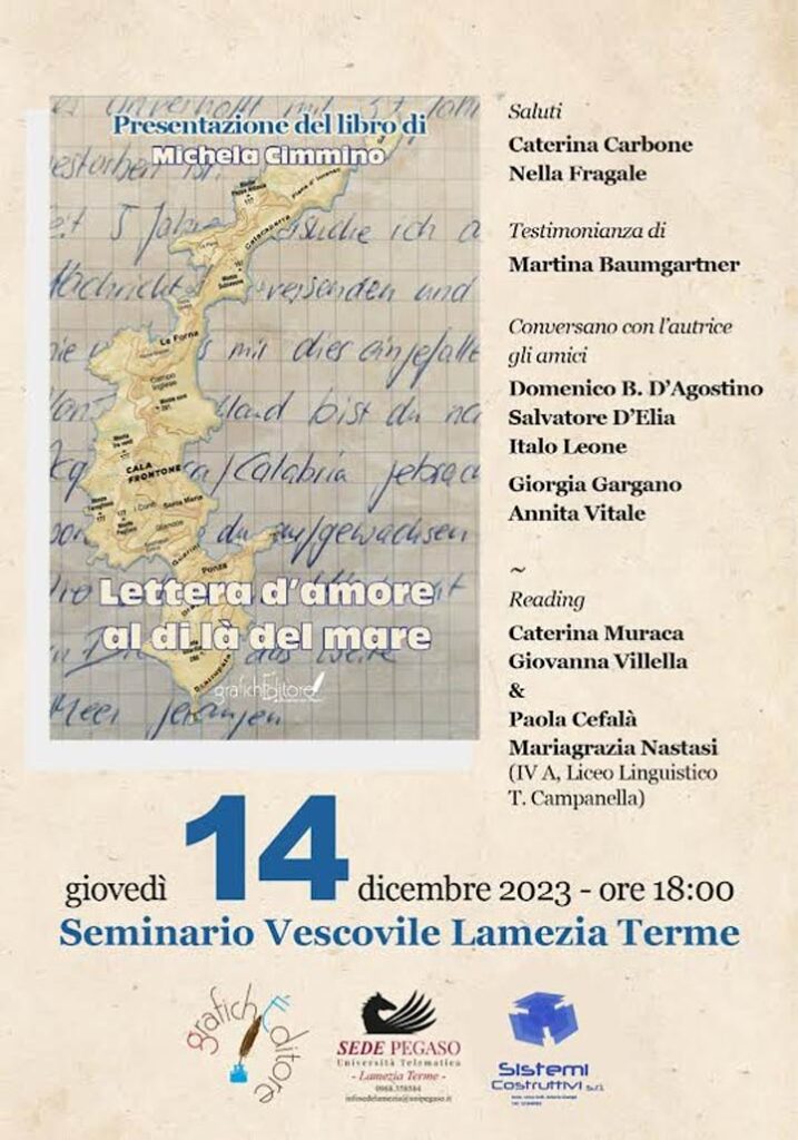 Giovedì il libro "Lettera d'amore al di là del mare"