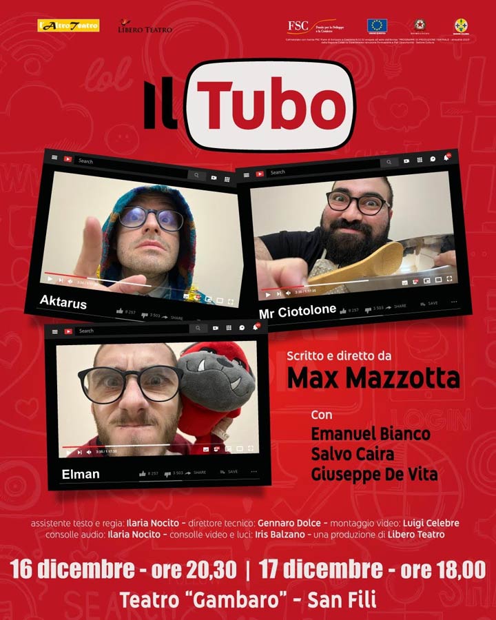 Lo spettacolo "Il tubo" di Max Mazzotta