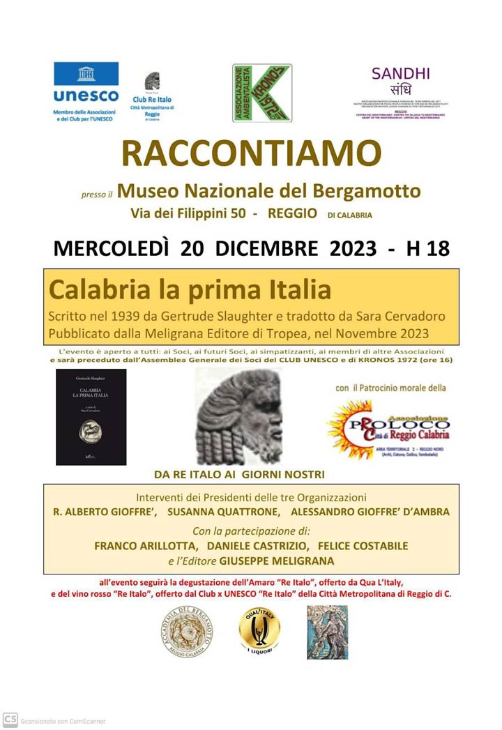 Si presenta il libro "Calabria, Prima Italia"