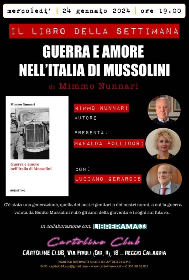 Si presenta il libro "Guerra e amore nell'Italia di Mussolini"