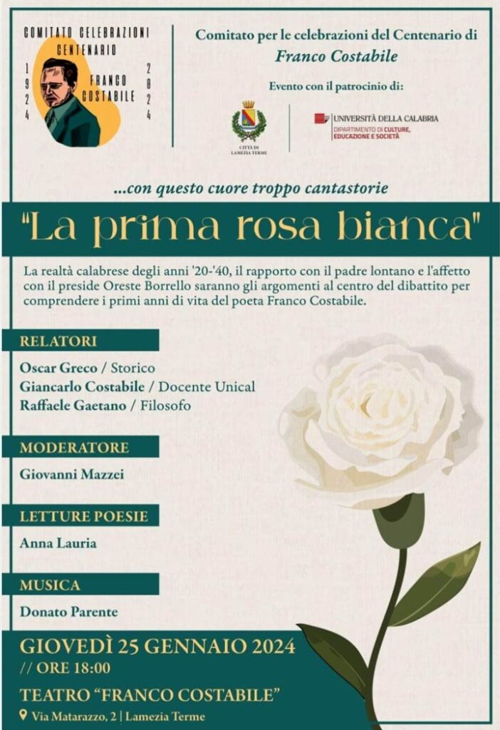 Giovedì l'incontro "La prima rosa bianca"