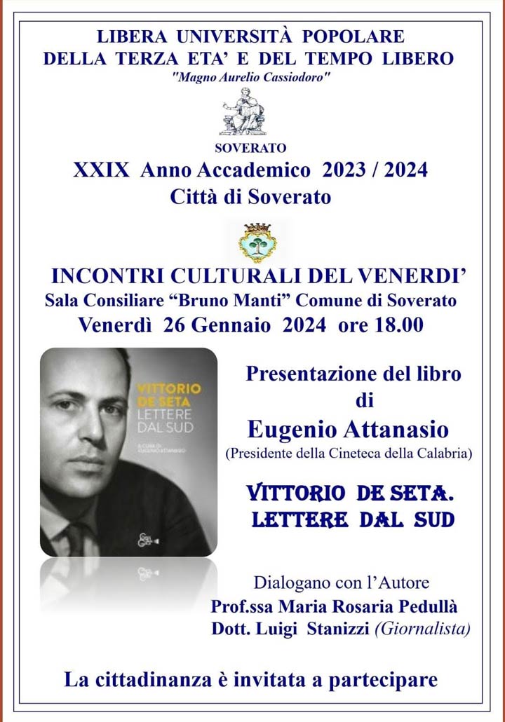 Si presenta il libro "Vittorio De Sera. Lettere dal Sud"