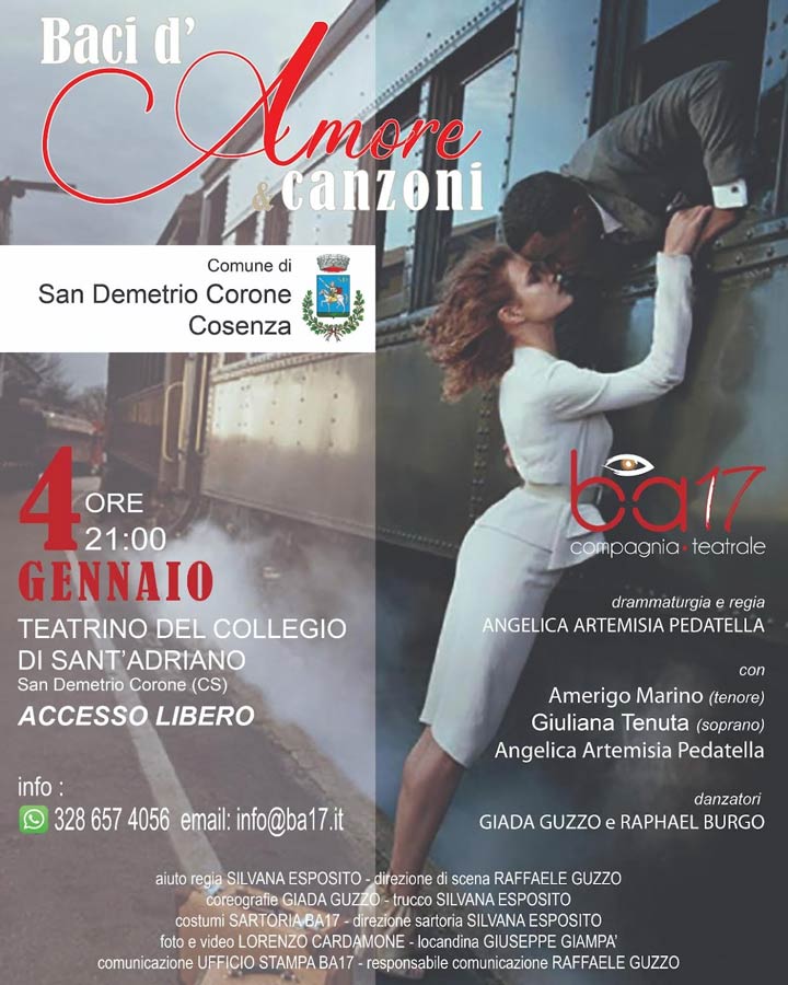 A San Demetrio Corone lo spettacolo "Baci d'amore & Canzoni"