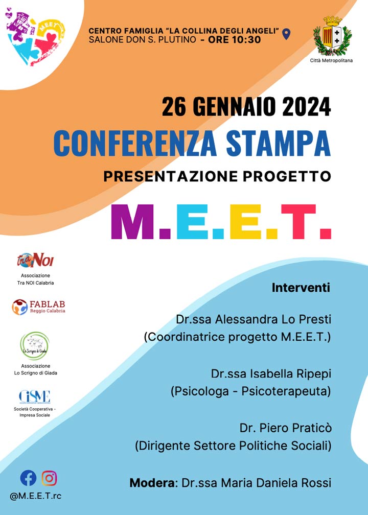 REGGIO CALABRIA - Venerdì 26 gennaio la presentazione del progetto "Meet"