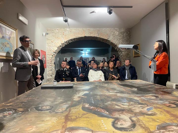 A Soriano presentati i lavori di restauro della tela della Madonna del Rosario