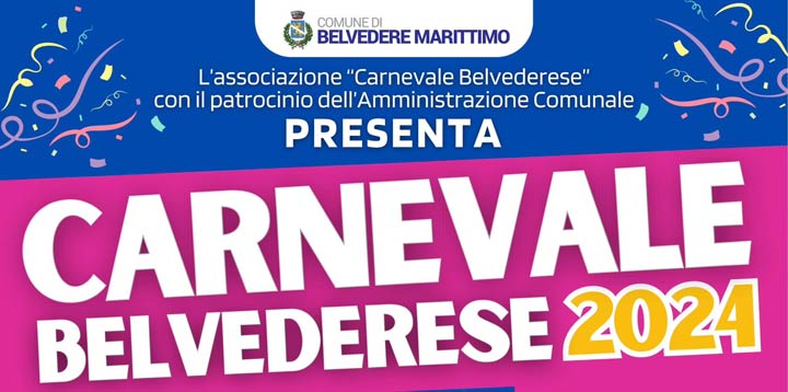 BELVEDERE MARITTIMO (CS) - Torna il Carnevale belvederese dal 10 febbraio