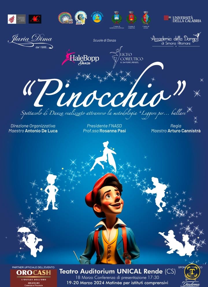 RENDE (CS) - "Leggere per… ballare" al Tau dell'Unical con lo spettacolo di danza "Pinocchio"