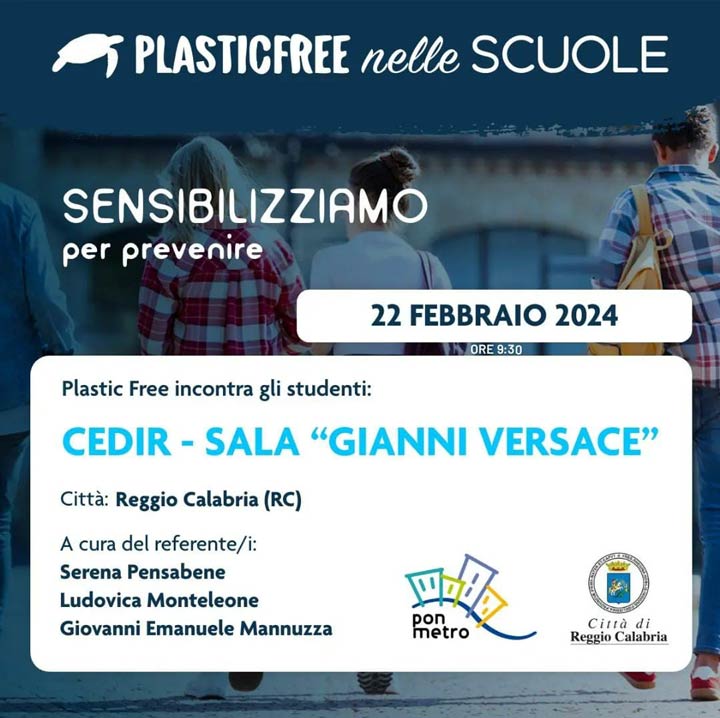 REGGIO CALABRIA - Plastic free incontra domani 500 studenti al Cedir