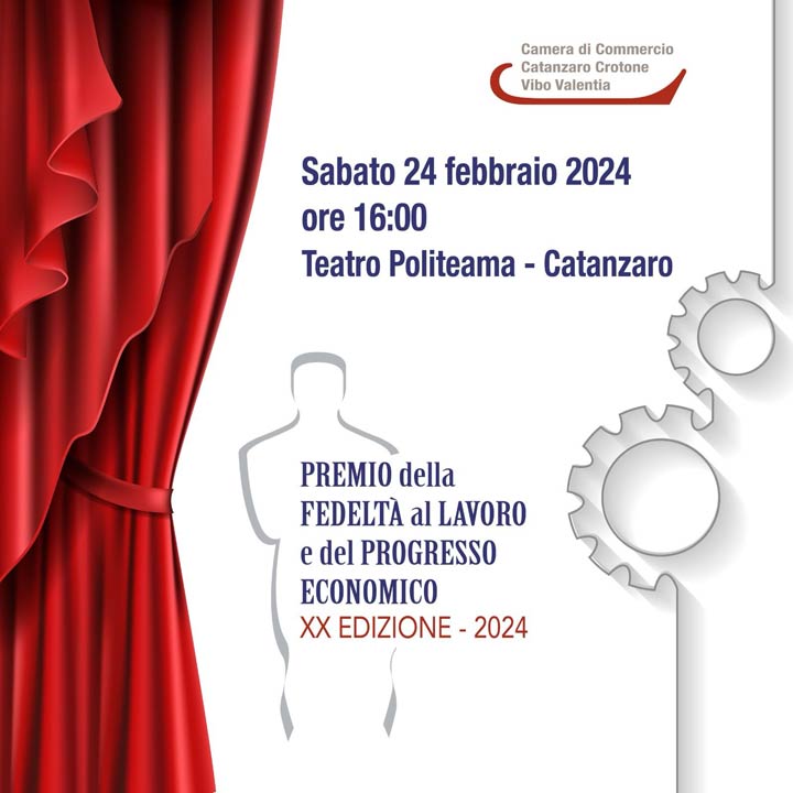 CATANZARO - Alla Camera di commercio di sabato 24 febbraio c'è il Premio Fedeltà al lavoro