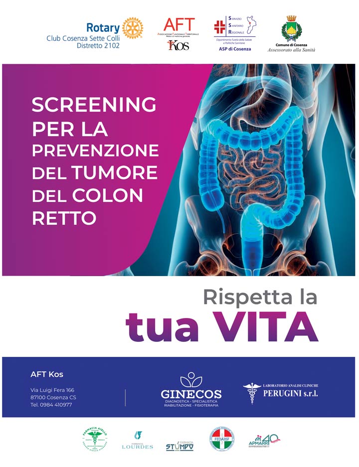 COSENZA - Il Rotary organizza lo screening per la prevenzione del tumore al colon retto