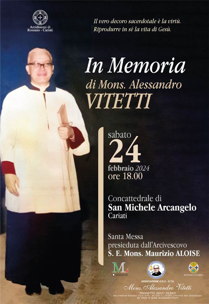 CARIATI (CS) - Una Messa per ricordare monsignor Alessandro Vitetti