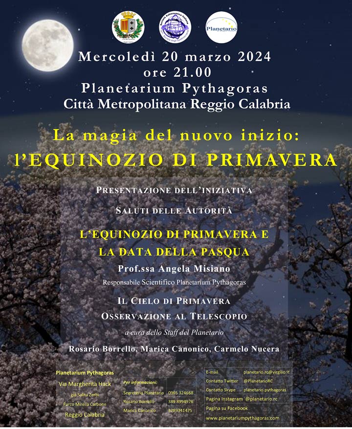 Mercoledì col Planetarium Pythagoras si celebra l'equinozio di Primavera