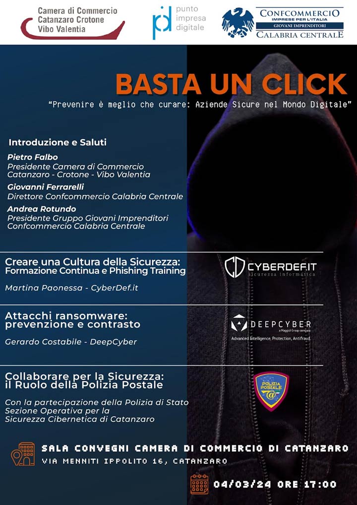 Lunedì l'iniziativa di Confcommercio Calabria Centrale sulla sicurezza digitale