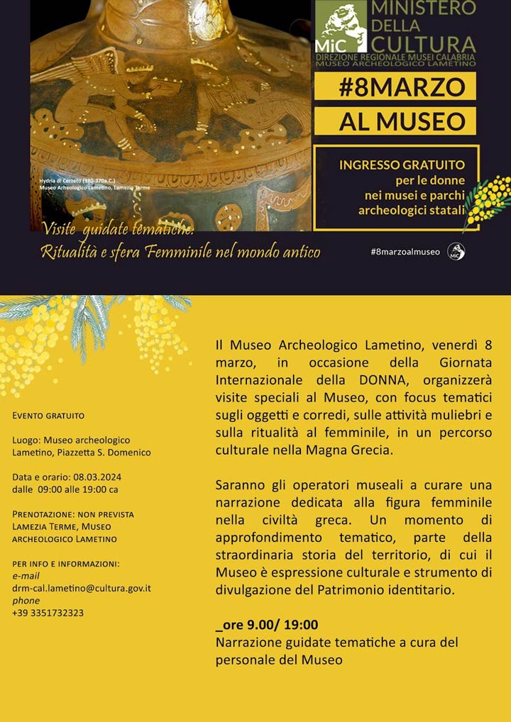 Al Museo Archeologico Lametino visite guidate speciali con focus tematici
