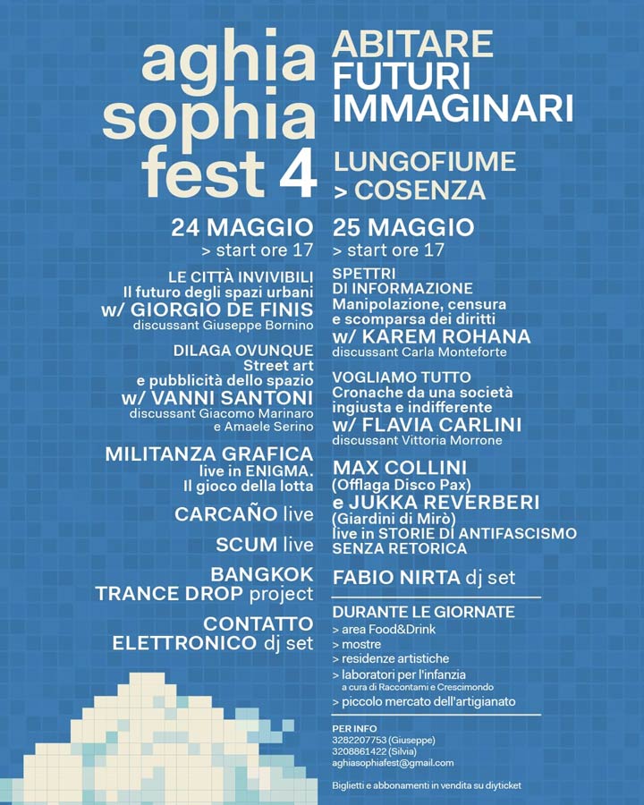 COSENZA - Aghia Sophia Fest giunge alla quarta edizione che si terrà il 24 e 25 maggio