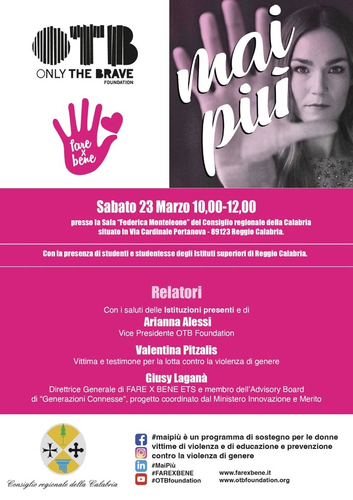 REGGIO CALABRIA - Domani l'evento "Mai più" contro la violenza sulle donne