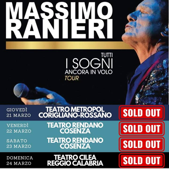 Massimo Ranieri da domani in Calabria con quattro date sold out