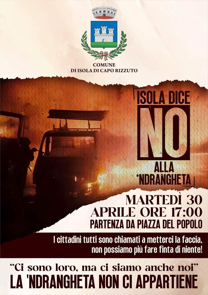 Domani "Isola dice no alla 'ndrangheta"