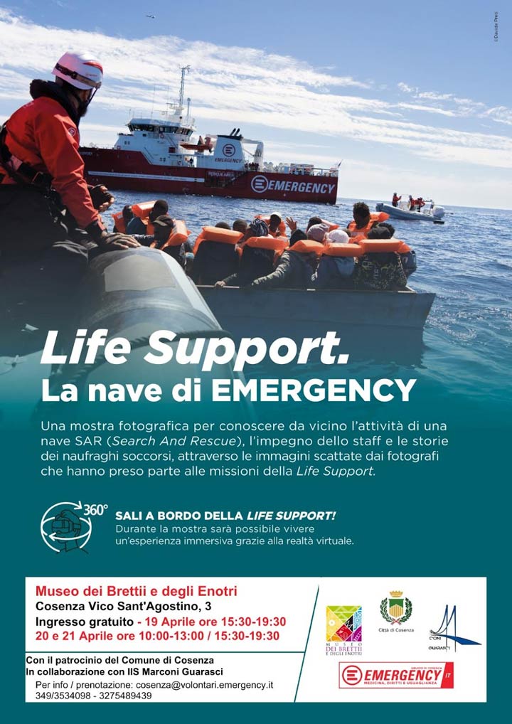 Al Museo dei Brettii e degli Enotri la mostra "Life Support. La nave di Emergency"