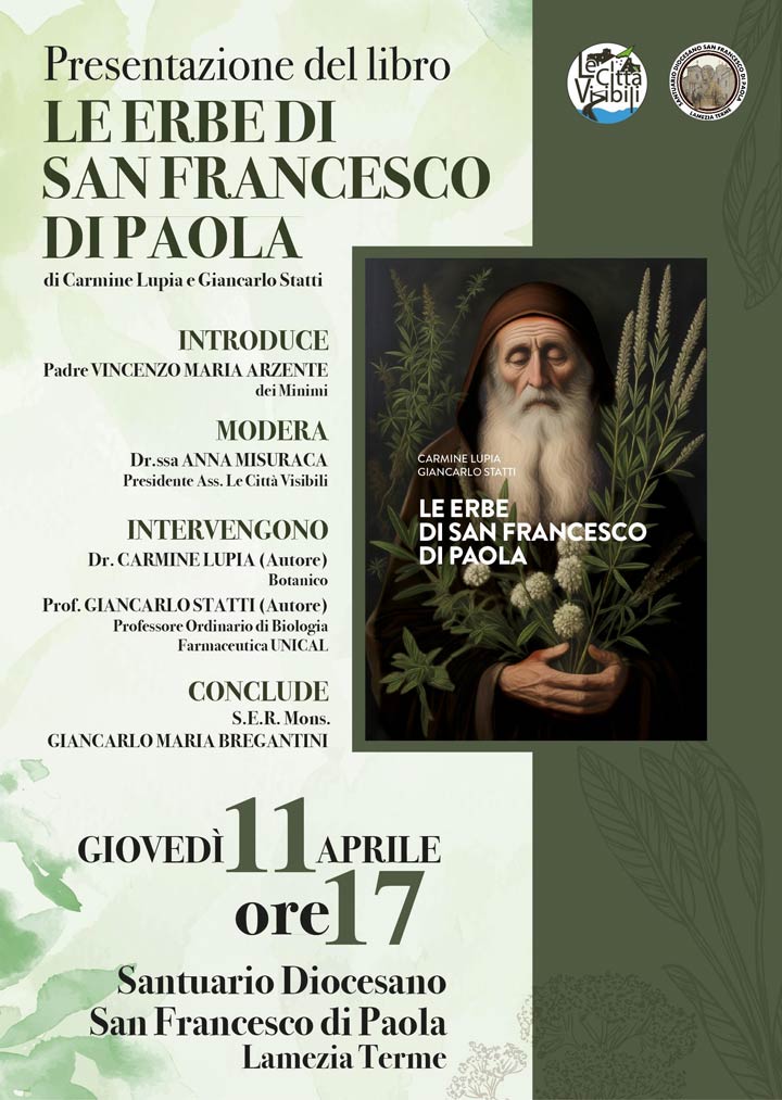 LAMEZIA TERME (CZ) - Giovedì verrà presentato il libro "Le erbe di San Francesco di Paola"
