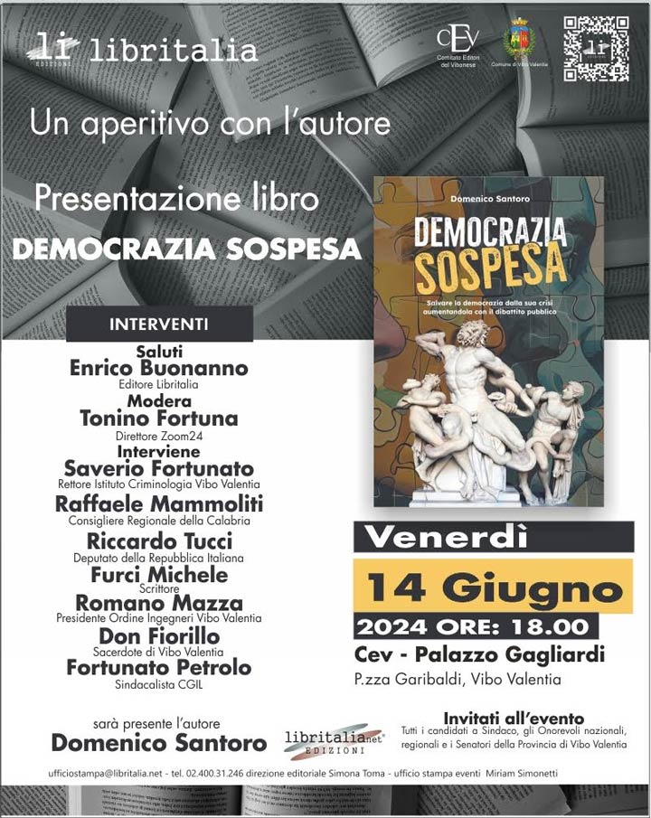 Venerdì si presenta il libro "Democrazia Sospesa"