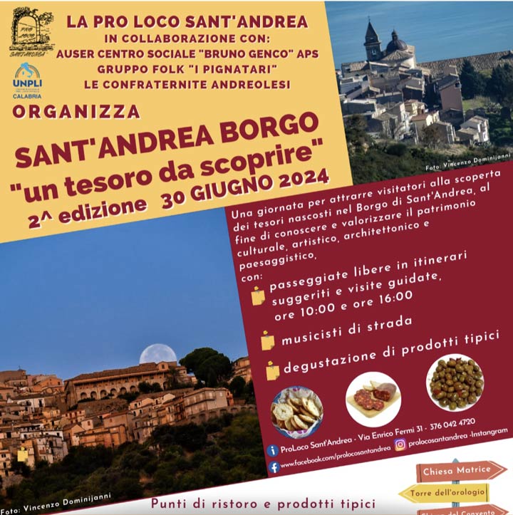 Domenica l'evento "Sant'Andrea Borgo... un Tesoro da scoprire"