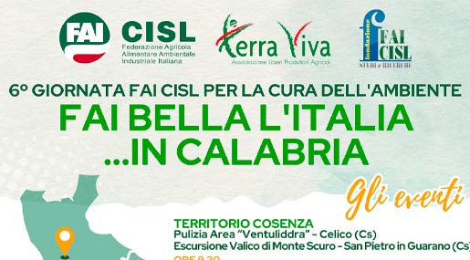 Mercoledì torna Fai Bella l'Italia: Gli eventi in Calabria
