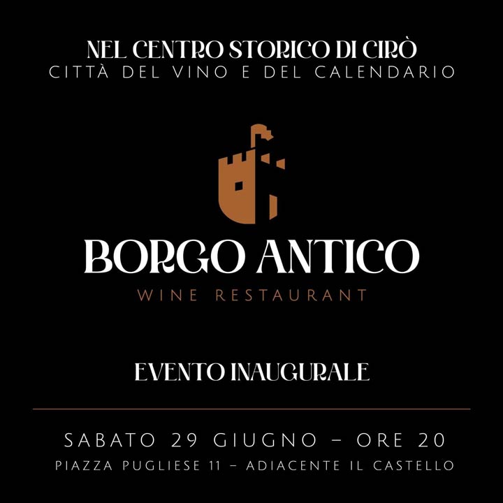 A Cirò s'inaugura il Borgo Antico Wine Restaurant