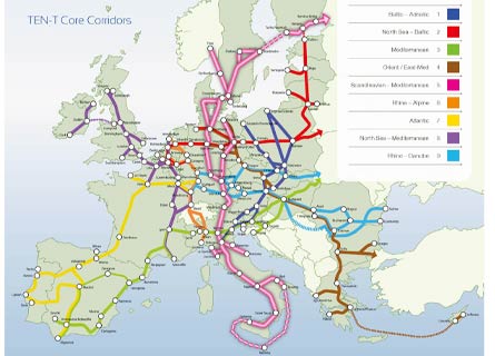 Il tracciato del Trans European Network (TEN)