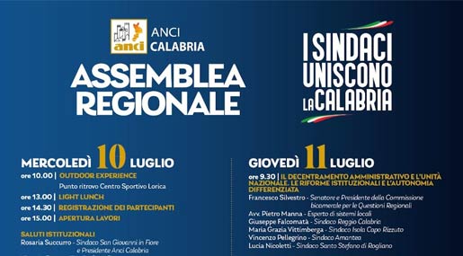 A Lorica l'assemblea regionale Anci "I sindaci uniscono la Calabria"