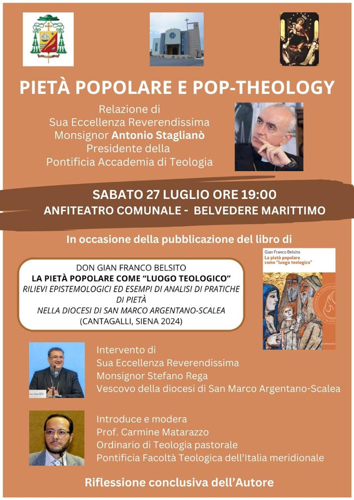 BELVEDERE MARITTIMO (CS) - Sabato l'incontro "Pietà popolare e Pop-Theology"