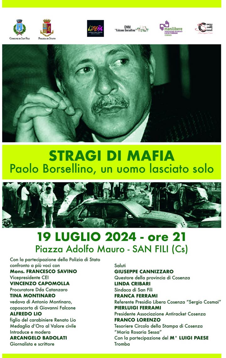 L'incontro "Stragi di Mafia - Paolo Borsellino, un uomo lasciato solo"