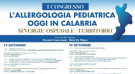 A Catanzaro il Congresso sull'Allergologia Pediatrica oggi in Calabria