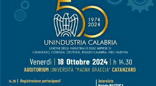 Venerdì Unindustria celebra i suoi 50 anni di attività