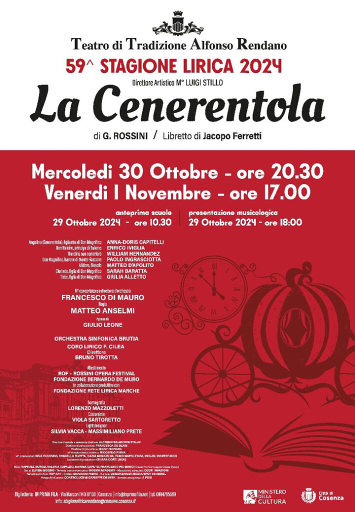 Il 30 ottobre "La Cenerentola" di Rossini