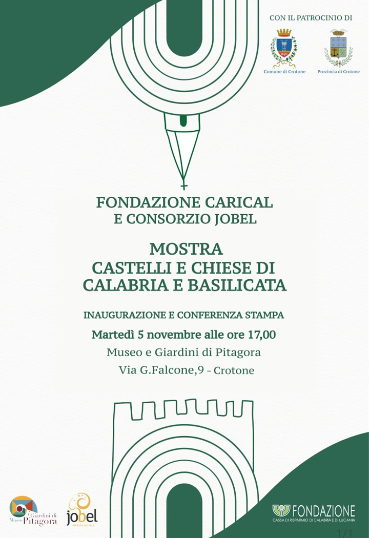 Il 5 novembre s'inaugura la mostra "Castelli e Chiese di Calabria e Basilicata"