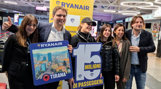 All'Aeroporto di Lamezia Ryanair celebra 15 milioni di passeggeri