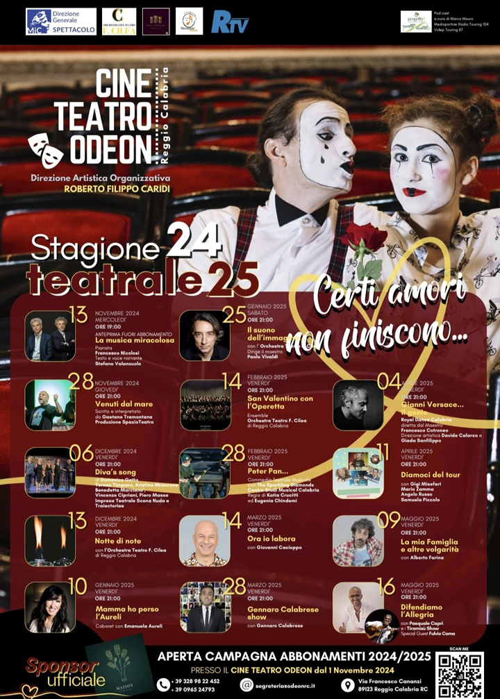 Il 13 novembre al via la stagione teatrale all'Odeon