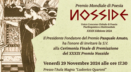 Il 29 novembre a Reggio si consegna il Premio di Poesia Mondiale Nosside