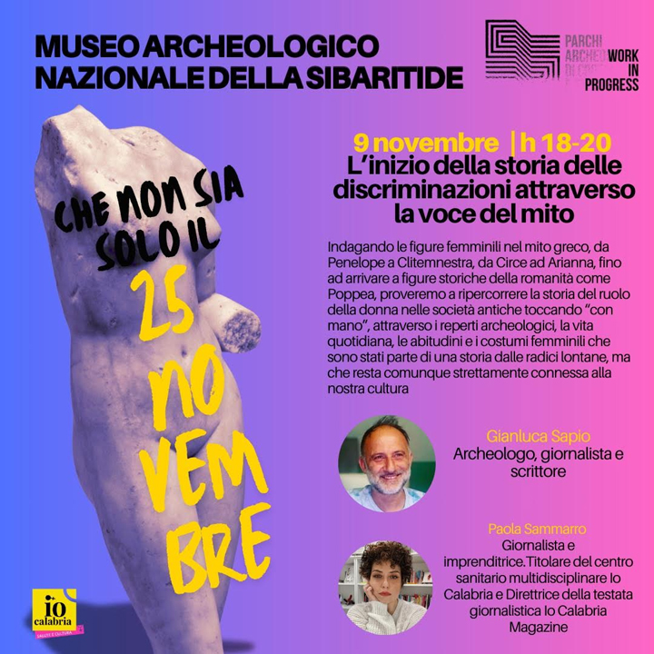 Al Museo Archeologico di Sibari il festival "Che non sia solo il 25 novembre"