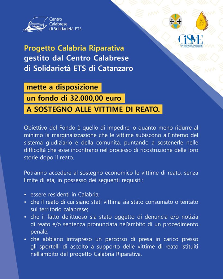 Il progetto "Calabria Riparativa"