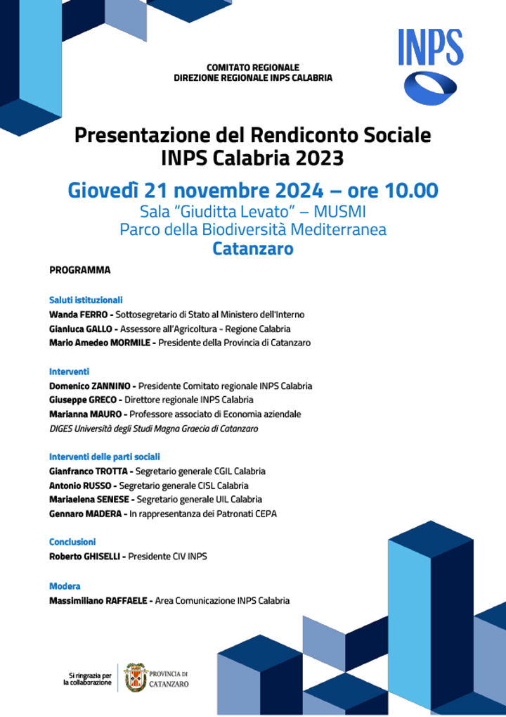 Si presenta il Rendiconto Sociale INPS Calabria