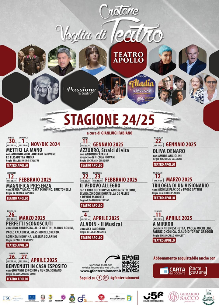 Dal 30 novembre al via "Crotone... Voglia di Teatro"