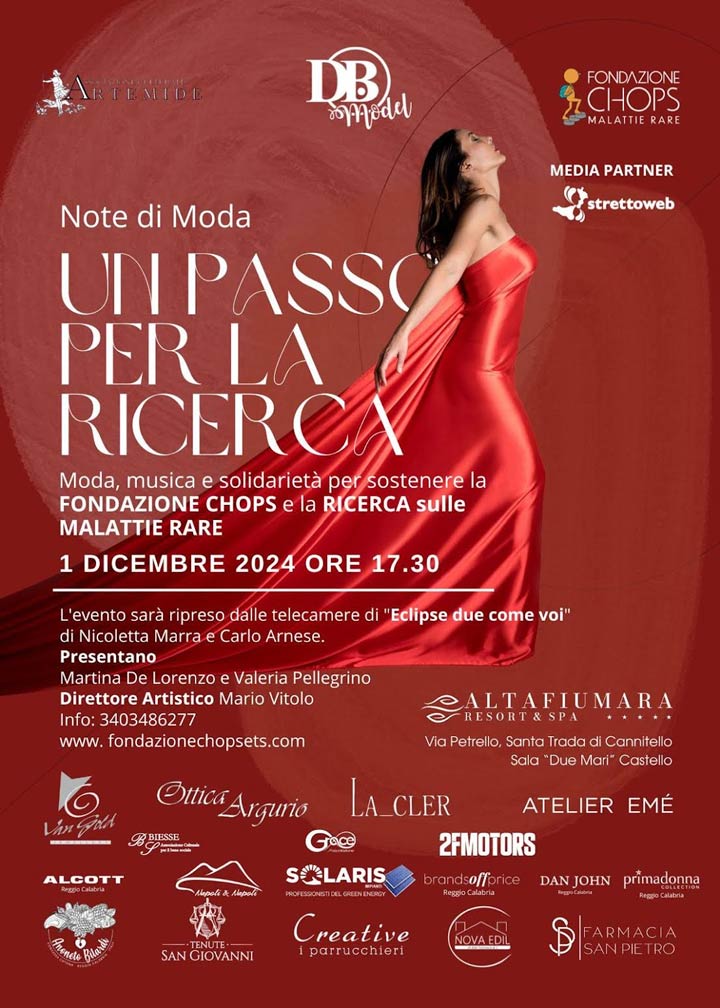 Domenica l'evento "Note di moda: Un passo per la ricerca"