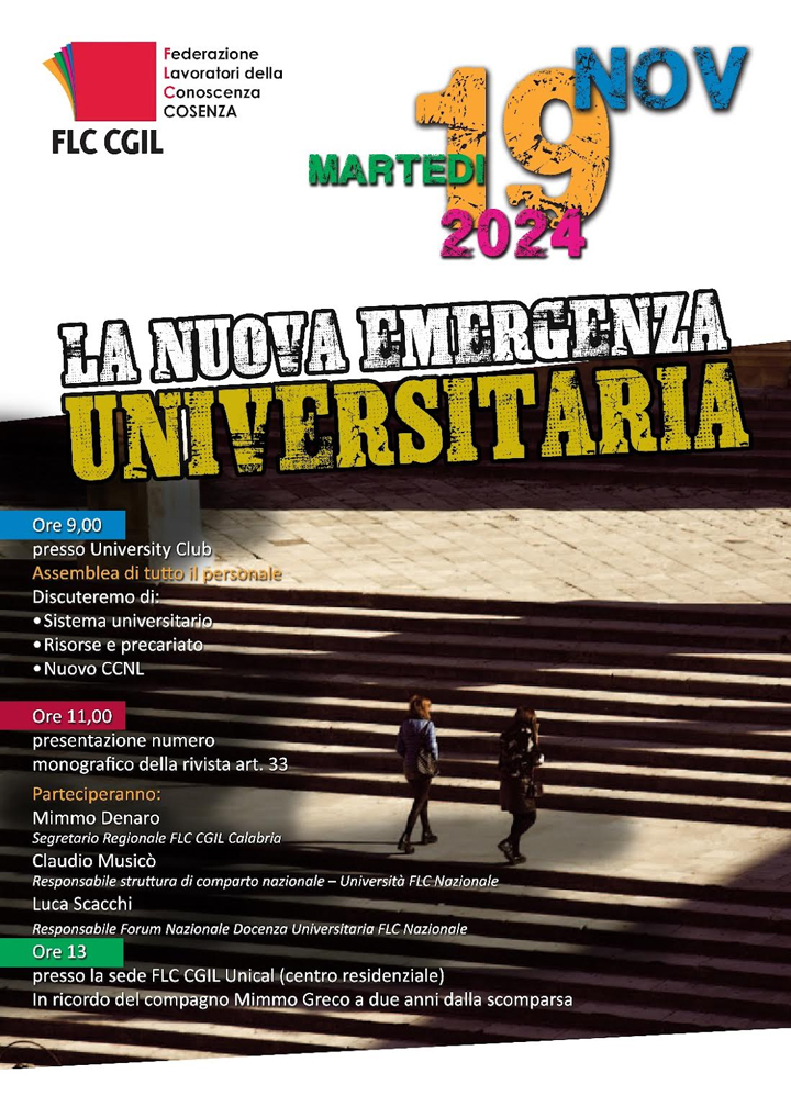 All'Unical l'iniziativa sulle emergenze del sistema universitario